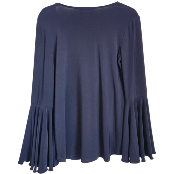 Frank Lyman Bell Sleeve Top With Silver Accents - Picture 2 of 4